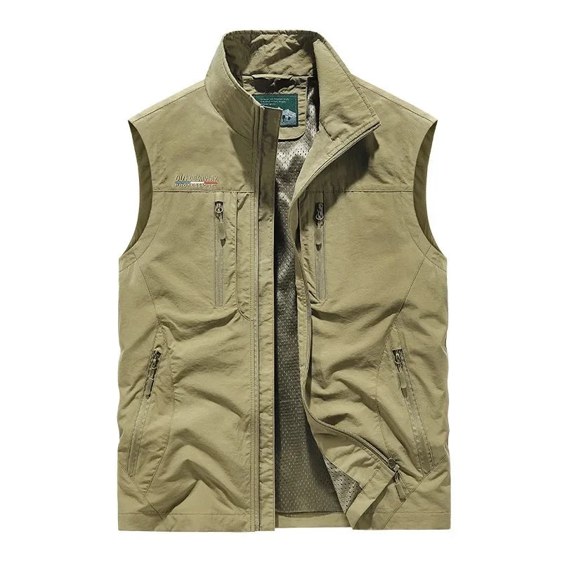 Men's Multi-Pocket Utility Gilet – Lightweight Nylon Vest