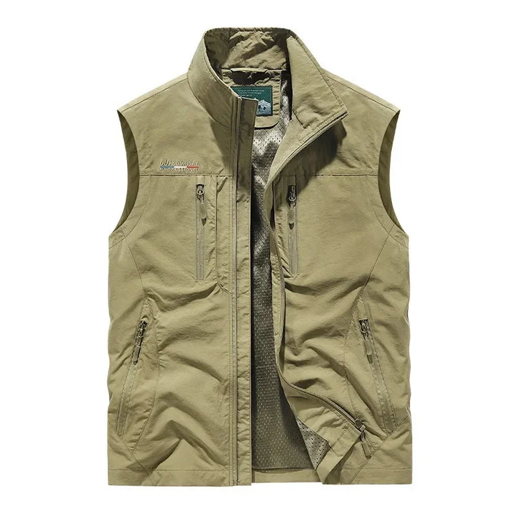 Men's Multi-Pocket Utility Gilet – Lightweight Nylon Vest