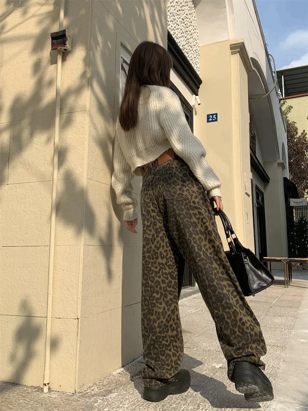 Women's Leopard Print Cotton Jeans – Bold Animal Print Denim