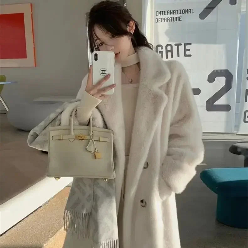 Women's Irene Double-Breasted Coat - Cozy Winter Essential