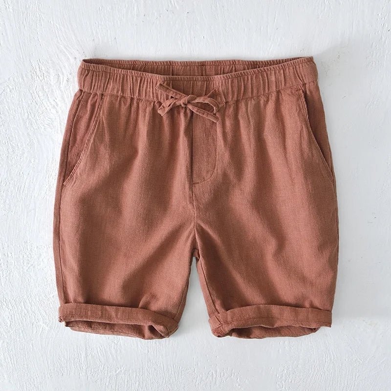 Men's Linen Blend Shorts – Relaxed Drawstring Summer Shorts
