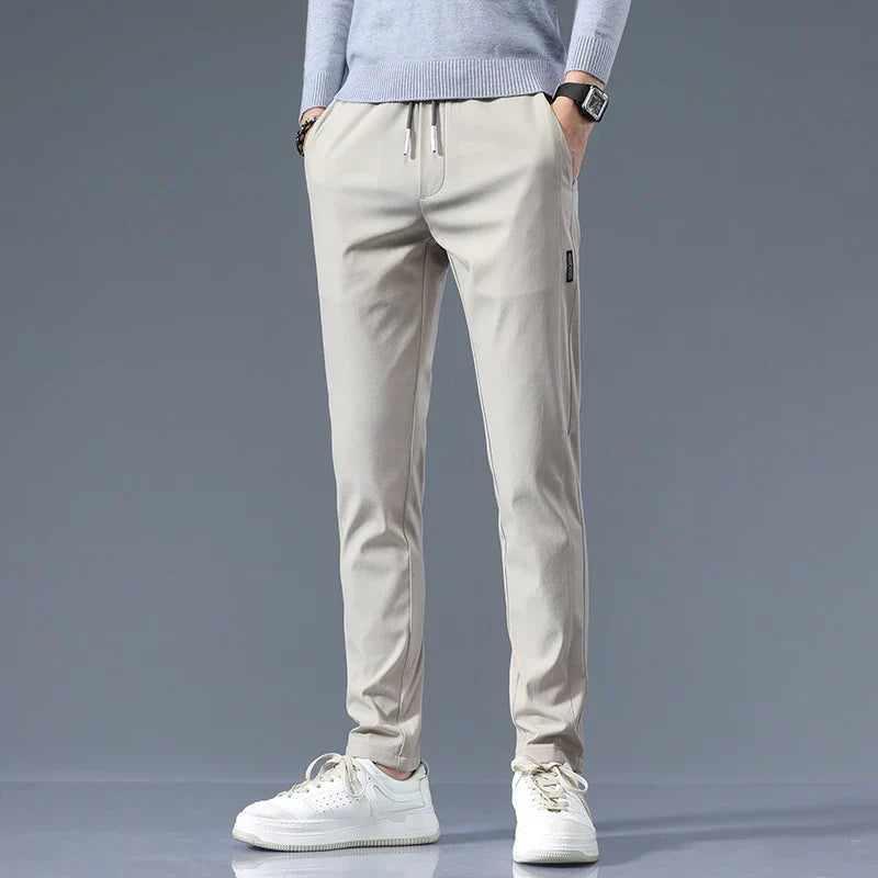 Men's Cotton Tailored Trousers – Straight-Leg Smart Casual