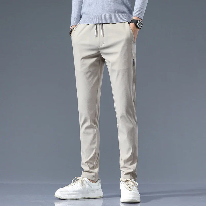 Men's Cotton Tailored Trousers – Straight-Leg Smart Casual