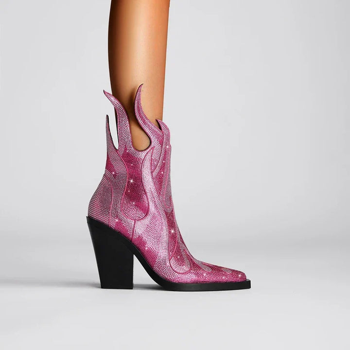 Women's Flame-Inspired Diva Boots - Command Every Step