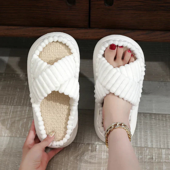 Women's Lush Mellowz Linen Slippers - Soft & Supportive