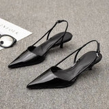 Women's Slingback Low Heels - Polished Comfort for Day to Night