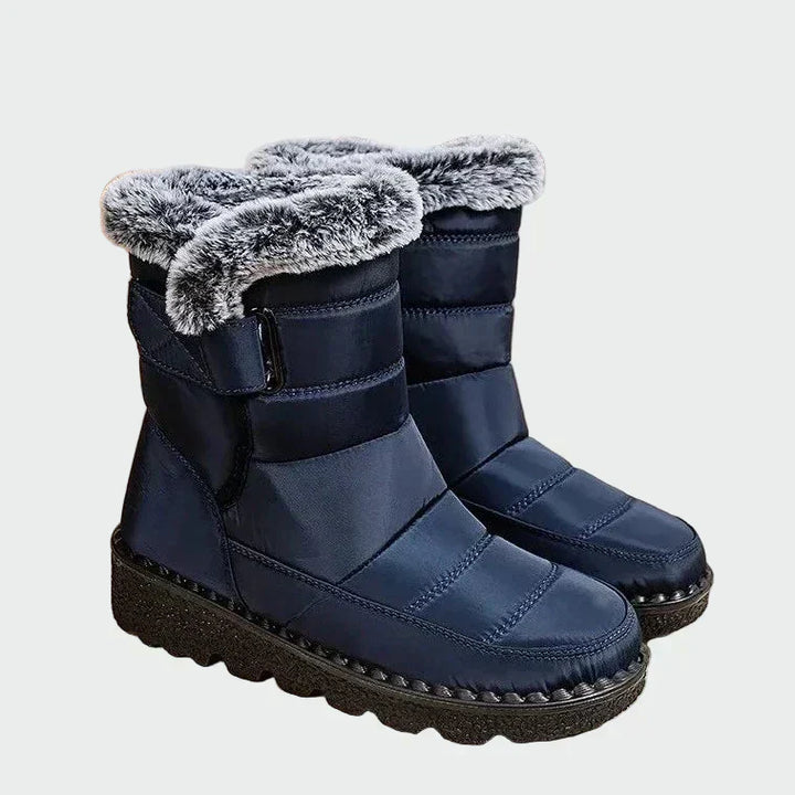Women's Faux Fur Lined Winter Boots - Cozy & Non-Slip for Cold Weather