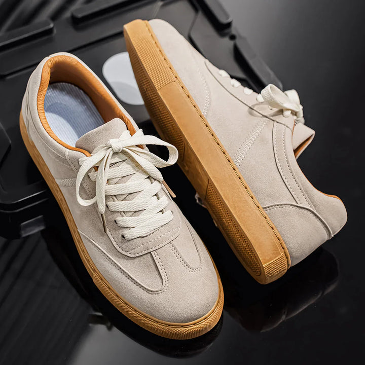 Men's Suede Low-Top Trainers – Gum Sole Casual Sneakers