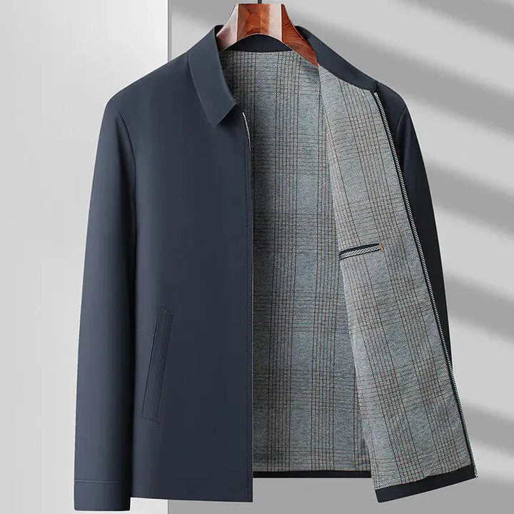 Men's Canvas Zip Jacket – Tailored Structured Casual Coat
