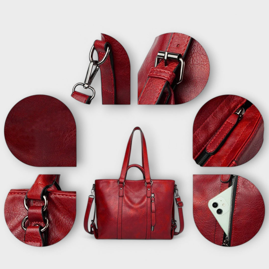 Women's Large Leather Bag - Spacious Everyday Tote
