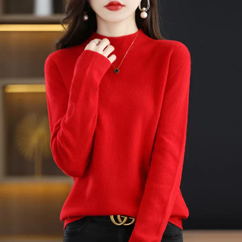 Women's Merino Wool Cashmere Blend Sweater - Soft & Warm