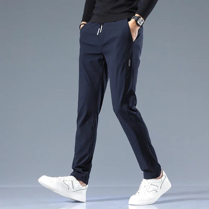 Men's Cotton Tailored Trousers – Straight-Leg Smart Casual