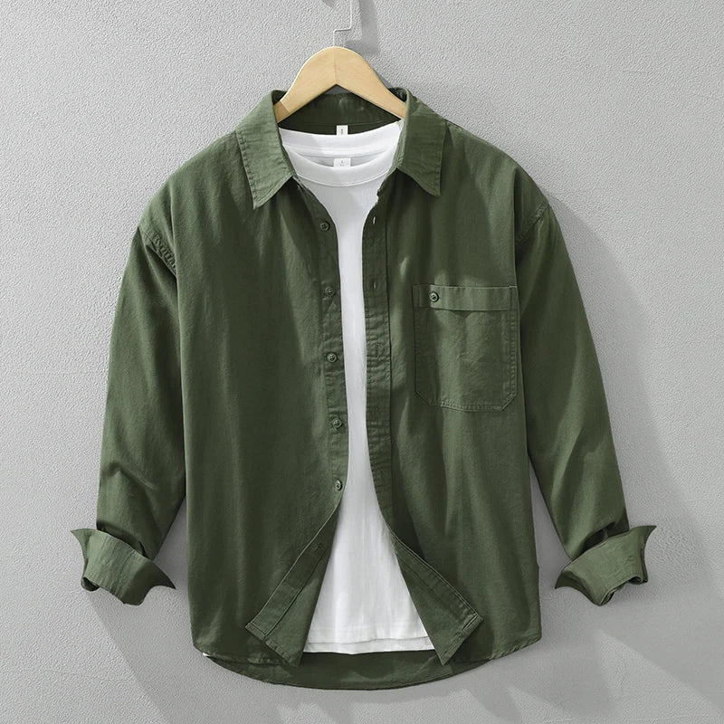 Men's Cotton Long Sleeve Shirt – Breathable Everyday Layer