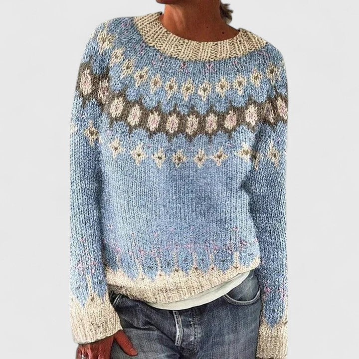 Women's Nordic Knit Sweater - Warm, Playful Winter Style