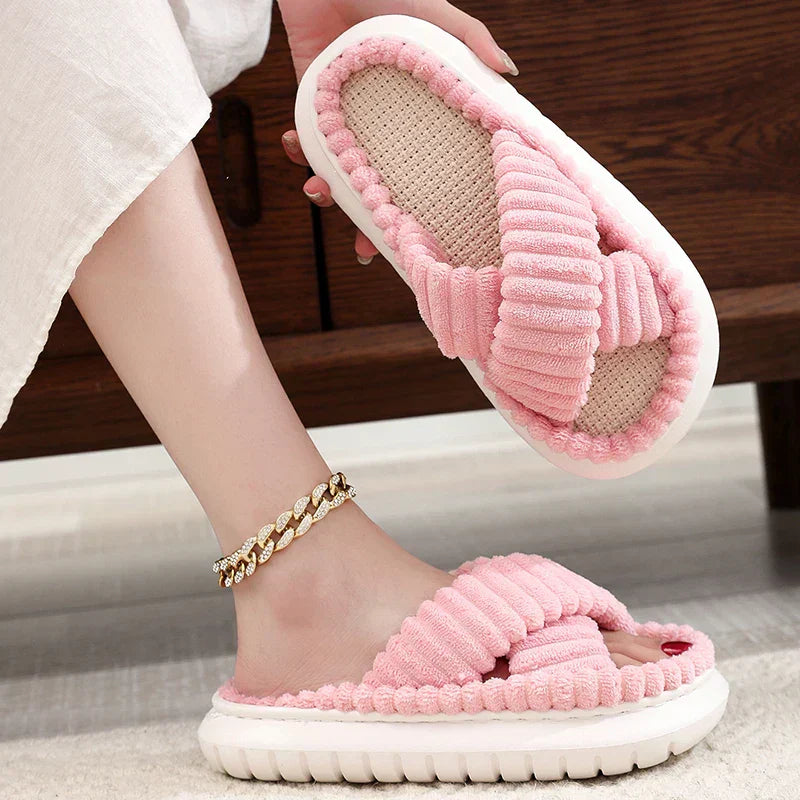 Women's Lush Mellowz Linen Slippers - Soft & Supportive
