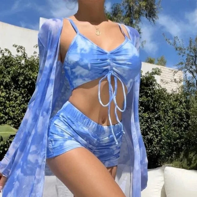 Women's 3-in-1 Bikini Top, Pants & Kimono - Beach Essential