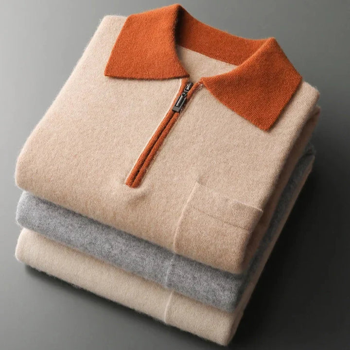Verano Cashmere Zip Polo