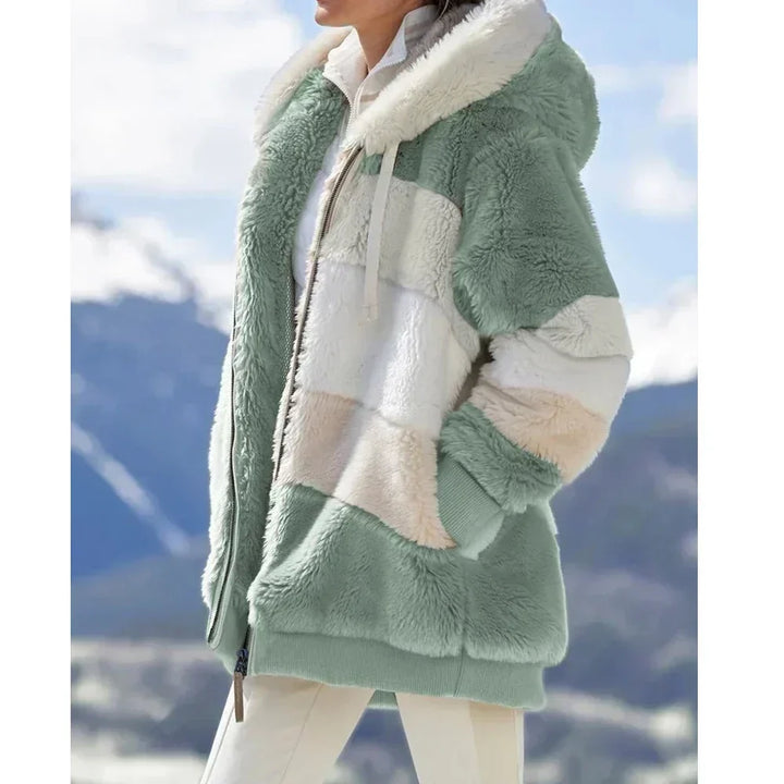 Women's Hooded Cashmere Coat - Elegant Winter Warmth