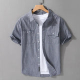 Men's Palermo Striped Shirt – Short Sleeve Casual Button-Up