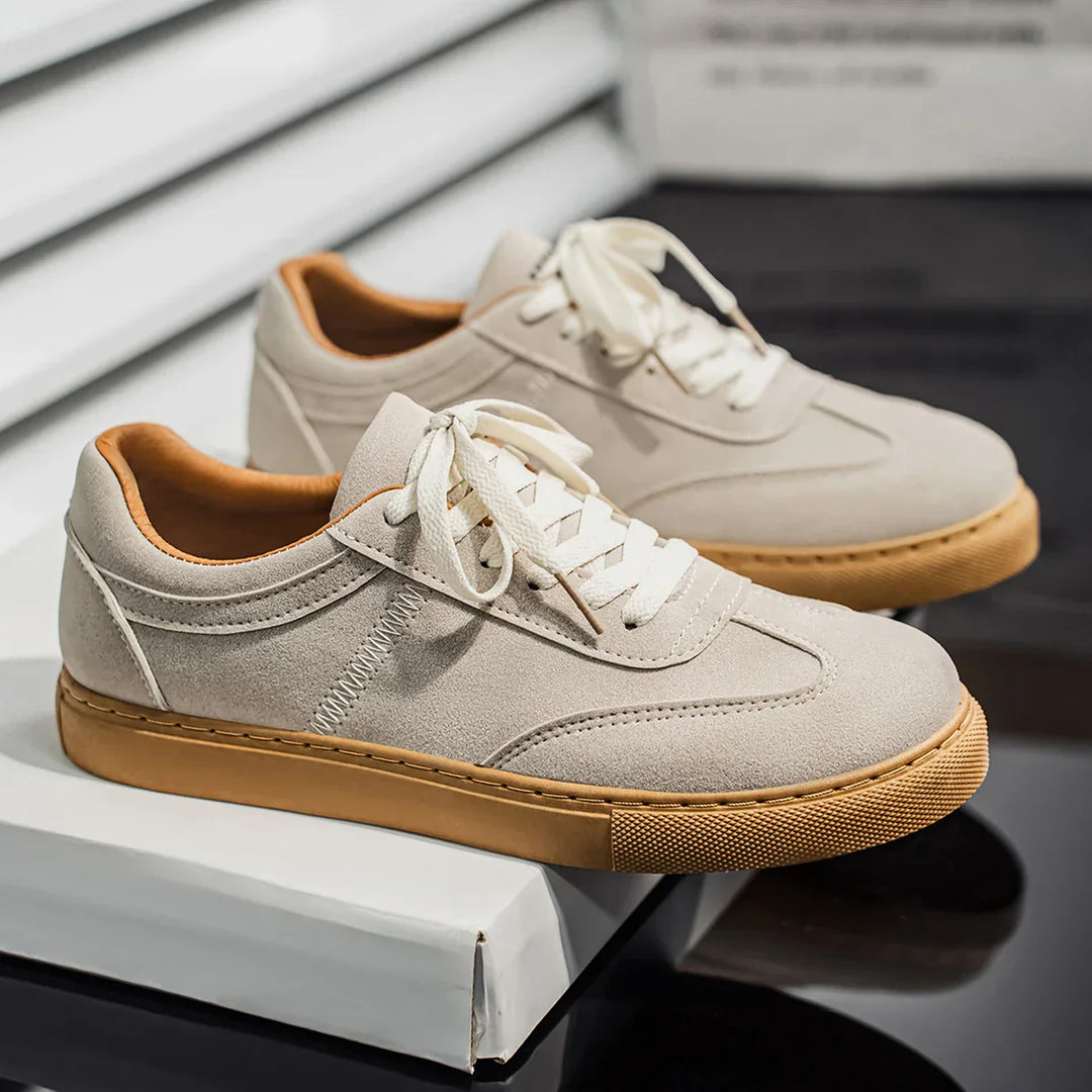 Men's Suede Low-Top Trainers – Gum Sole Casual Sneakers