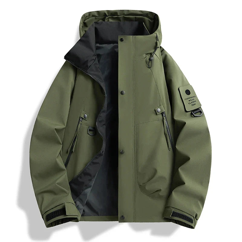 Men's Hooded Shell Jacket – Water-Resistant Lightweight Rain Jacket