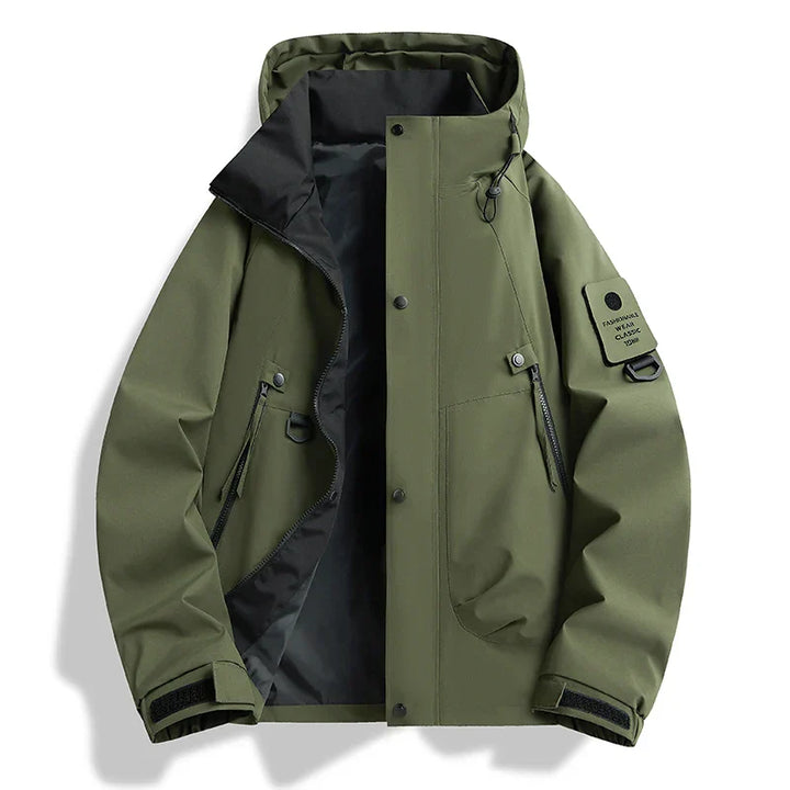 Men's Hooded Shell Jacket – Water-Resistant Lightweight Rain Jacket