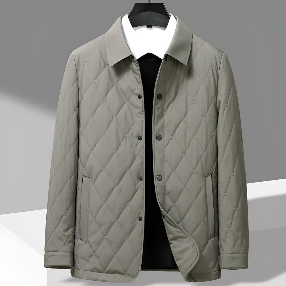 Men's Diamond Quilted Jacket – Lightweight Cotton-Lined Warmth