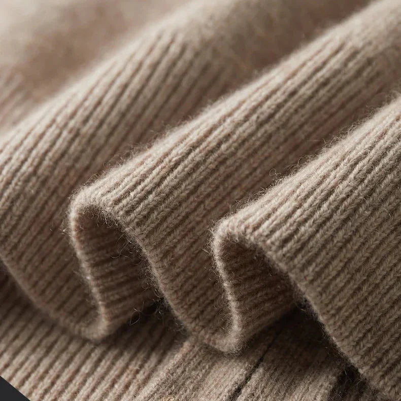 Men's Cashmere Zip Cardigan – Collared Knit with Pockets