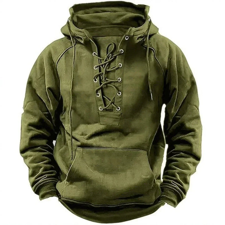 Women's Cotton Blend Retro Lace-Up Hoodie - Durable & Water-Resistant