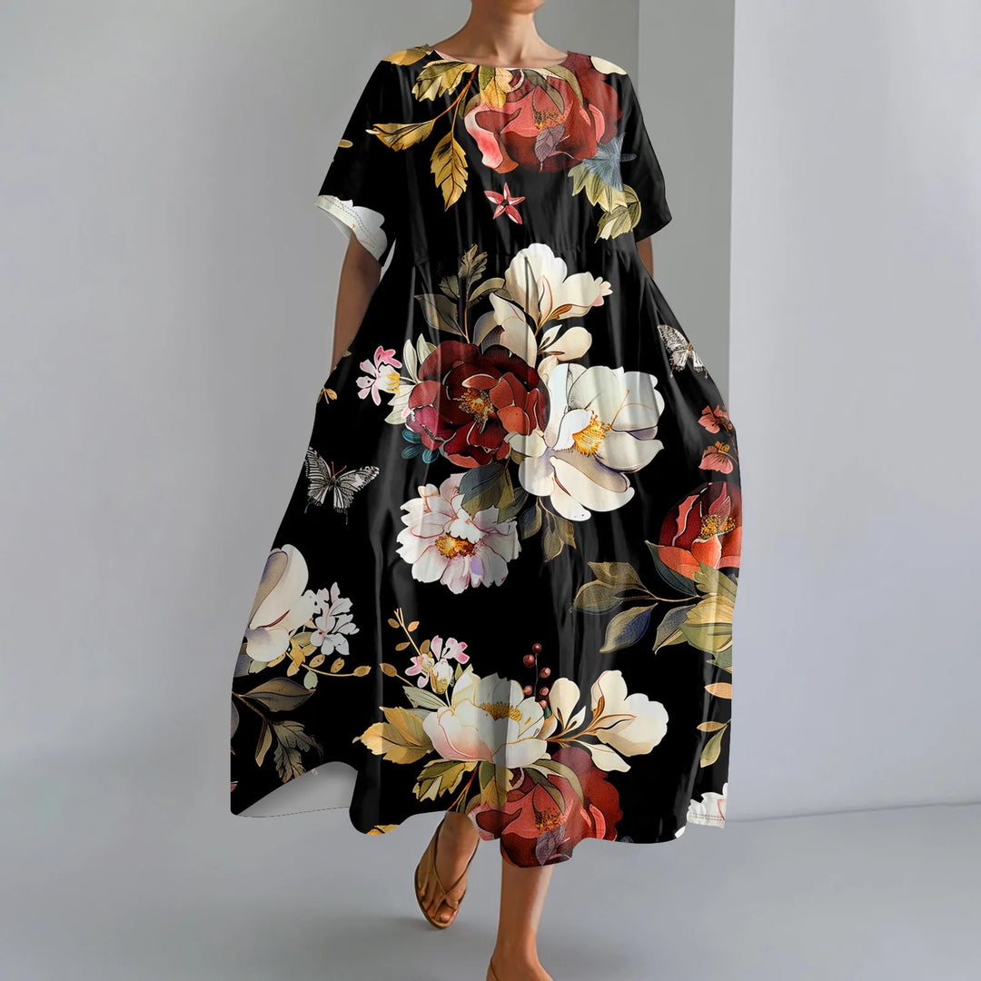 Women's Lightweight Floral Maxi Dress - Effortless Summer Style
