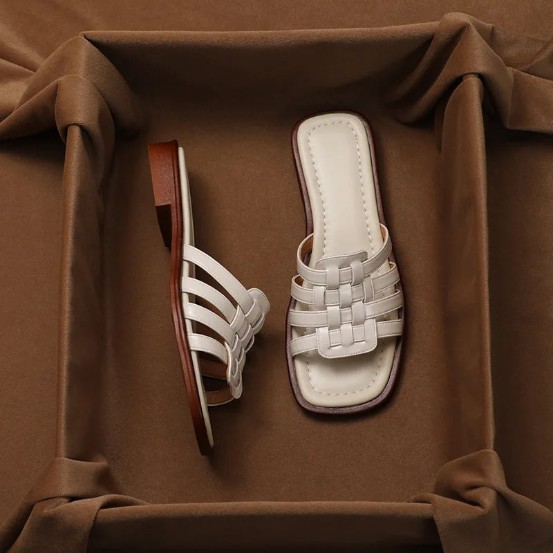 Women's Calabria Woven Leather Slippers - Everyday Elegance