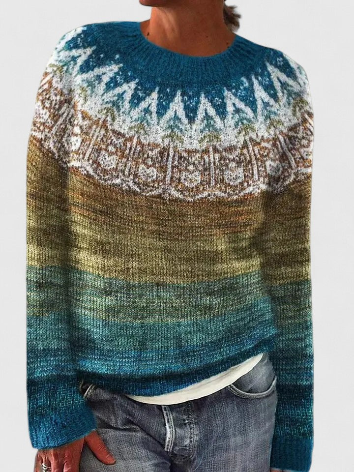 Women's Nordic Knit Sweater - Warm, Playful Winter Style