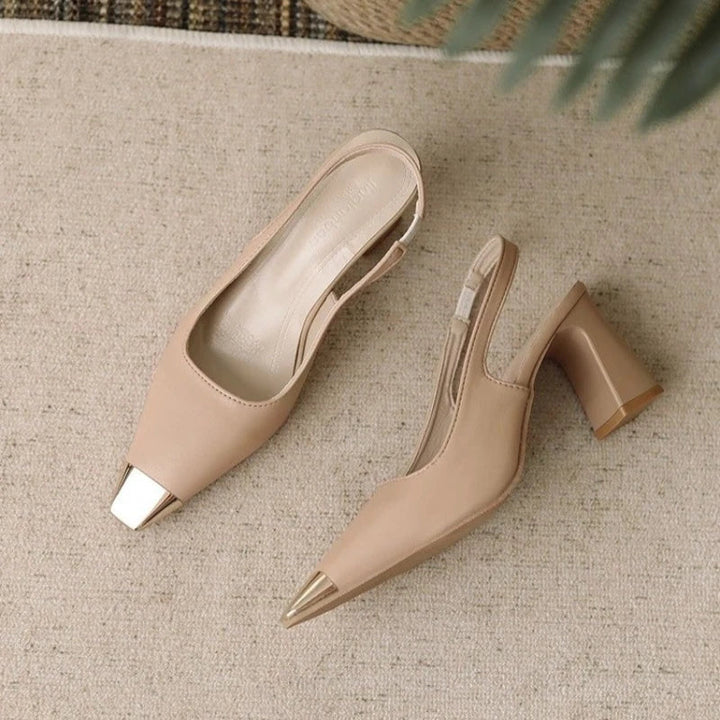Women's Pointed Toe Slingback Heels - Effortless Everyday Polished