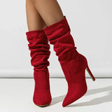 Women's Sleek Pleated Pointed Toe Heels - Evening Chic
