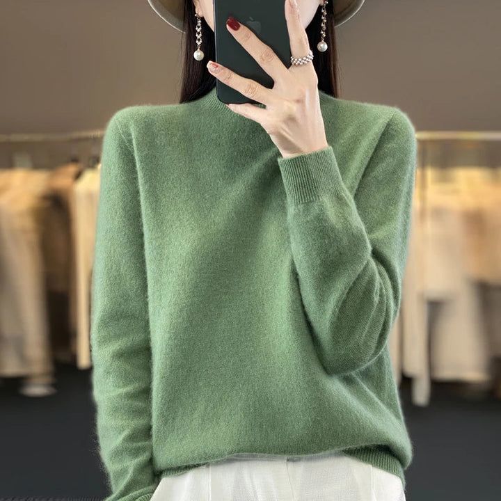 Women's Merino Wool Cashmere Blend Sweater - Soft & Warm