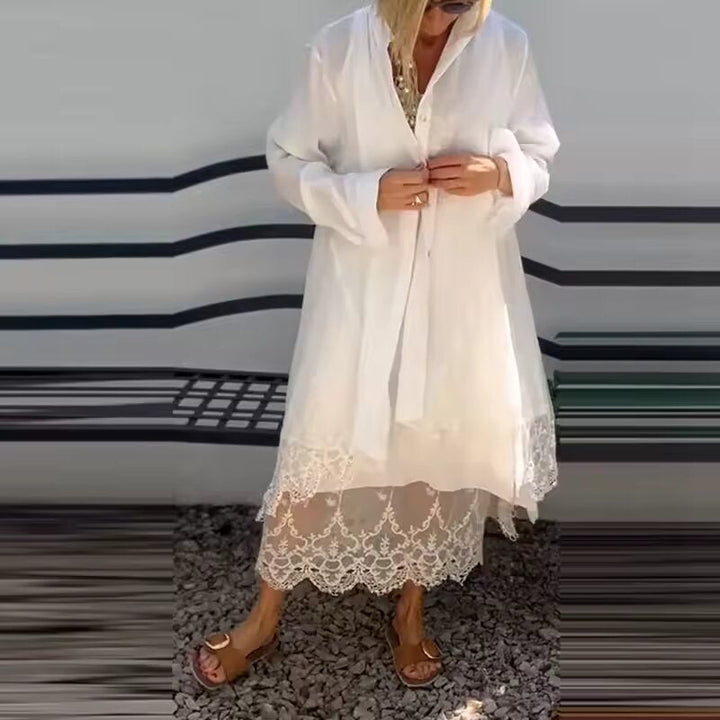 Women's Lace Dress and Cardigan Set - Polished & Versatile