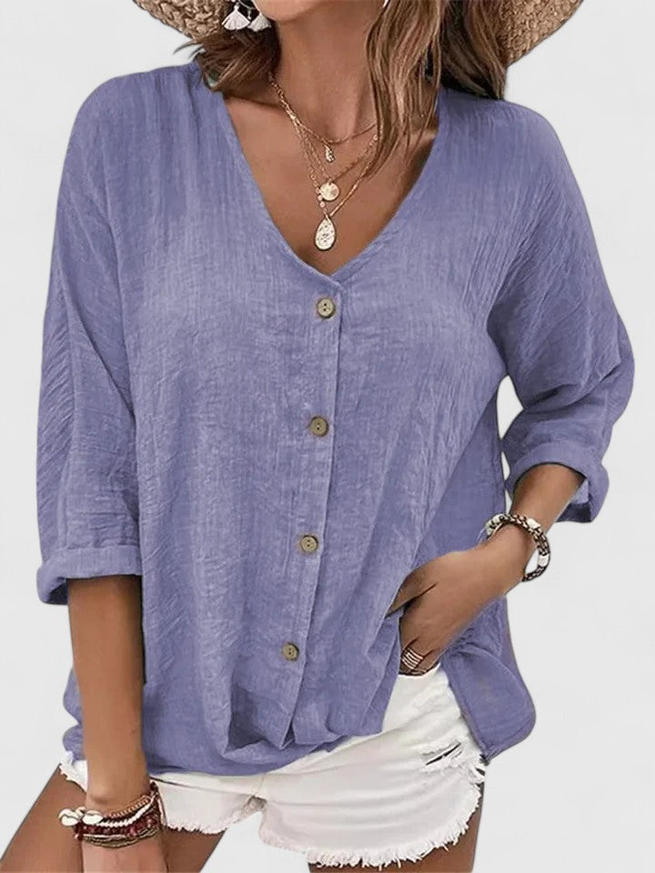 Women's Sophisticated Blouse - Effortless Summer Elegance