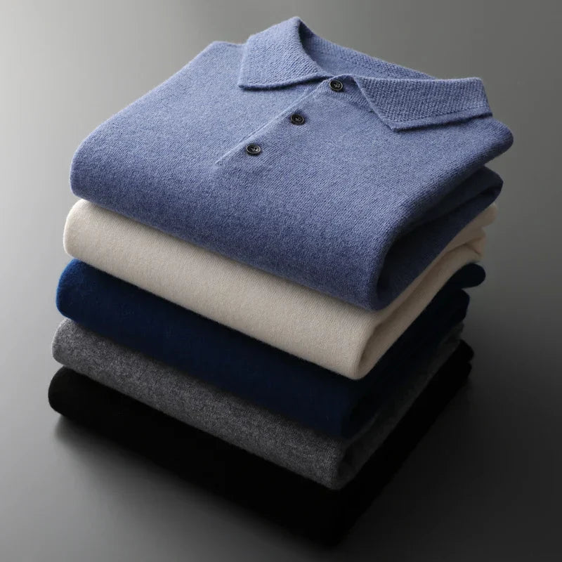 Men's Merino Wool Polo Shirt – Breathable Smart-Casual Top