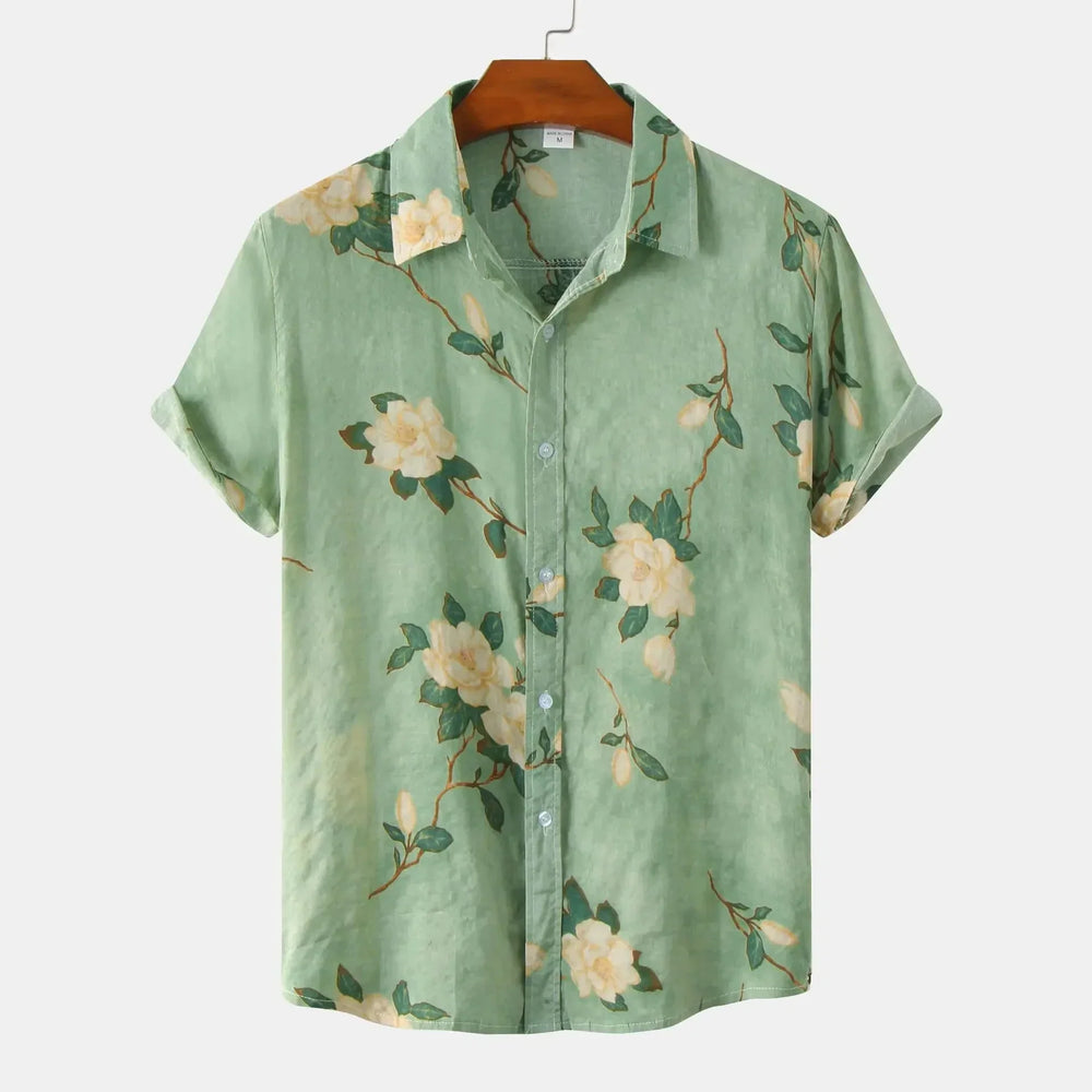 Men's Floral Print Shirt – Relaxed Fit Summer Holiday Shirt
