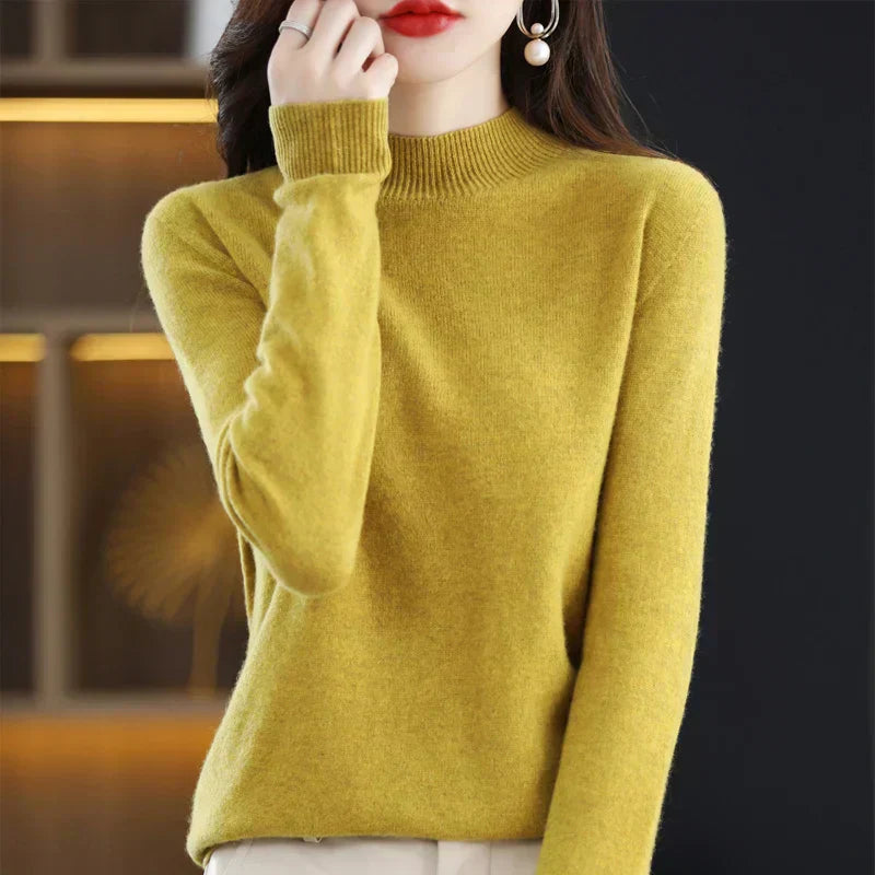 Women's Merino Wool Cashmere Blend Sweater - Soft & Warm