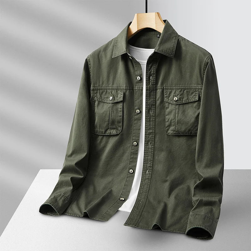 Men's Cotton Military Overshirt – Utility Field Shacket