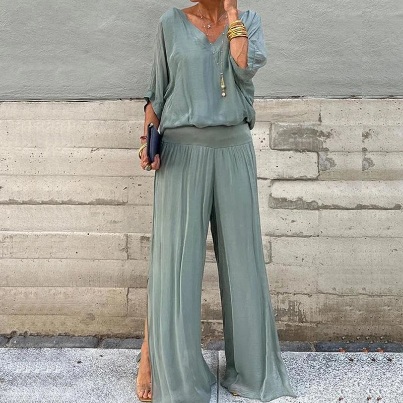 Women's Flowy Lounge Set – Relaxed Fit & Breathable