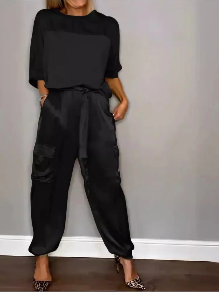 Women's Satin Utility Lounge Set - Effortless Luxury