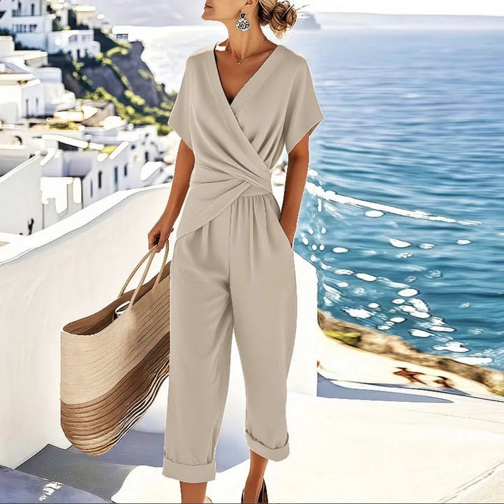 Women's Wrap-Front Two-Piece Set - Effortless Summer Style