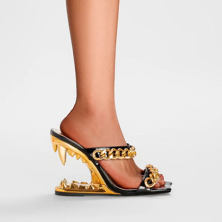Women's Tiger Heel Slingbacks - Bold Evening Statement