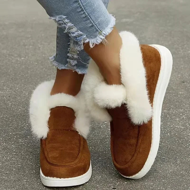 Women's Winter Plush Slip-On Boots for Everyday Comfort