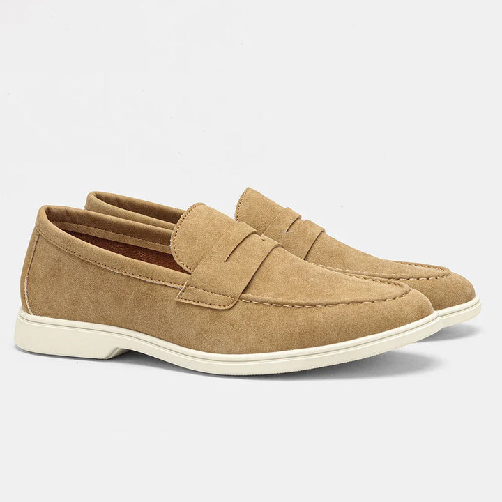 Men's Suede Slip-On Loafers – Soft Casual Driving Shoes