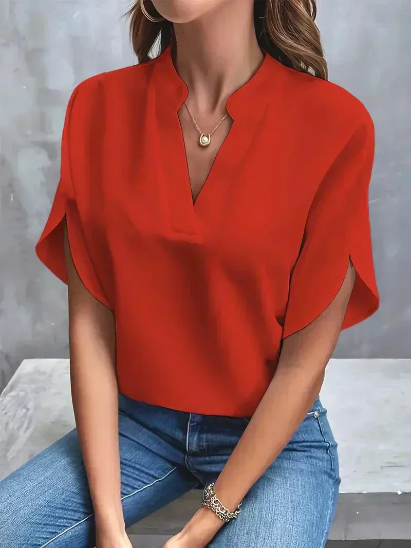 Women's Rosa V-Neck Blouse - Effortless Elegance for Every Occasion