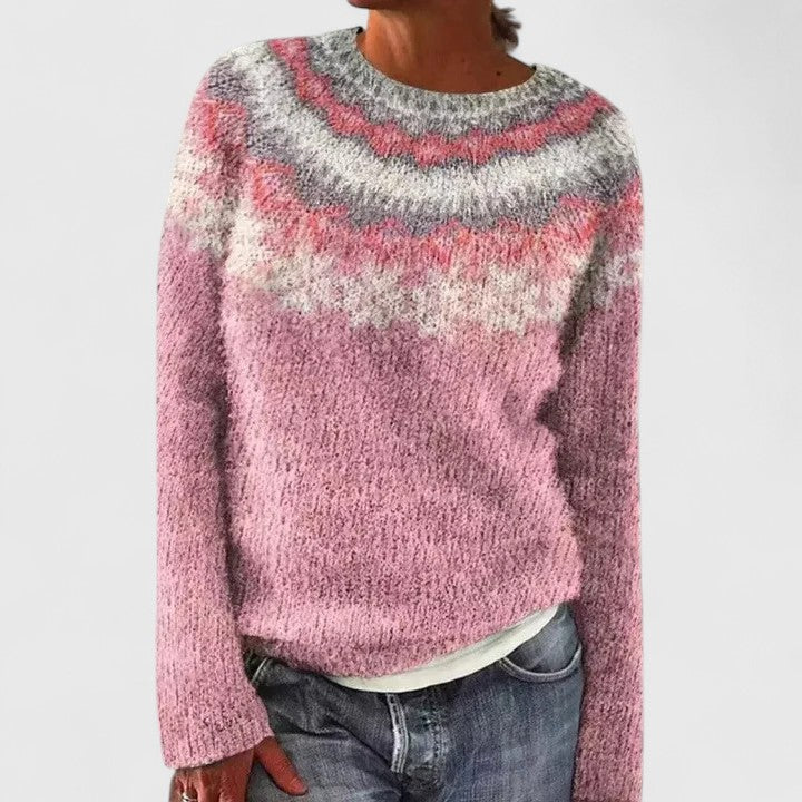 Women's Nordic Knit Sweater - Warm, Playful Winter Style