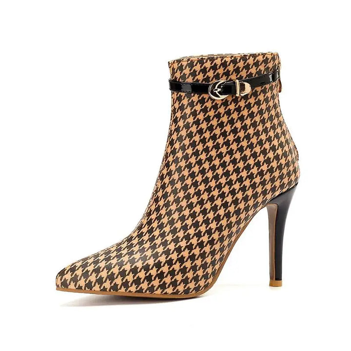 Women's Knit Houndstooth Ankle Boot - Sculpted Heel